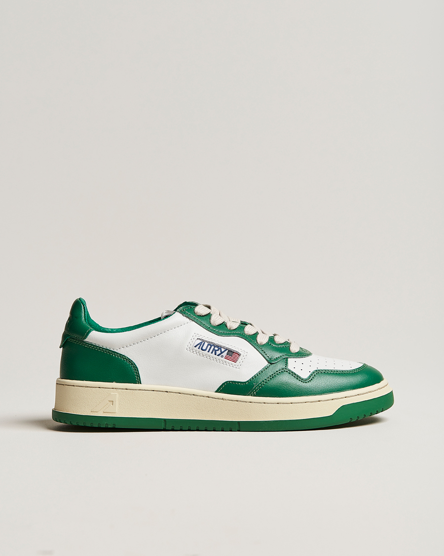 Homme | Autry Medalist Low Bicolor Leather Sneaker White/Green | Autry | Medalist Low Bicolor Leather Sneaker White/Green