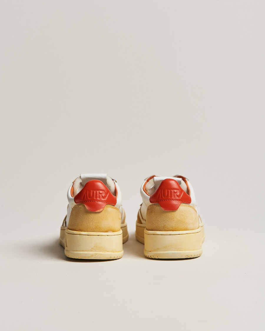 Homme | Autry Super Vintage Low Leather/Suede Sneaker Leat White/Orange | Autry | Super Vintage Low Leather/Suede Sneaker Leat White/Orange