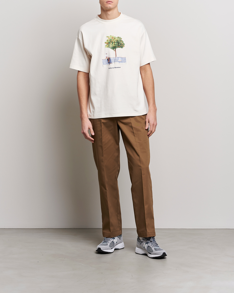Homme | T-shirts | Drôle de Monsieur | Oranger Print T-Shirt Off White