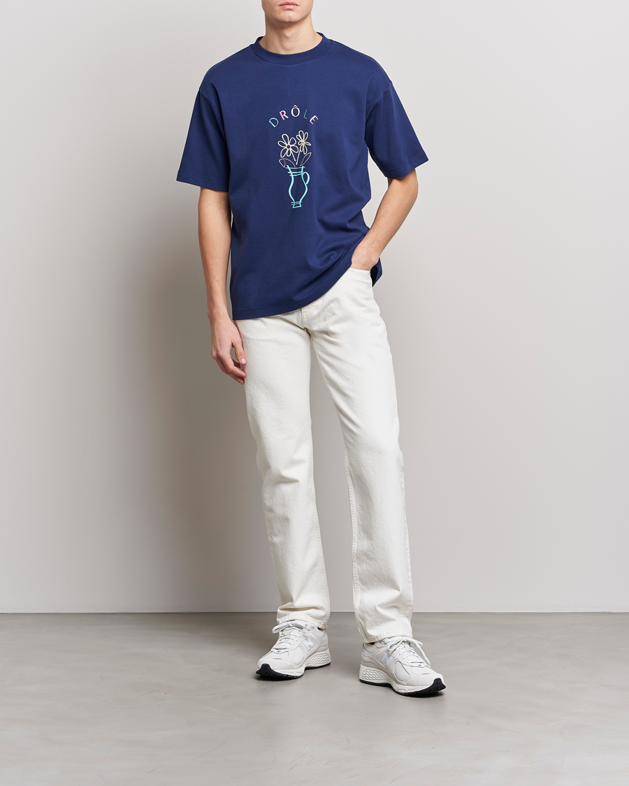 Homme | T-shirts | Drôle de Monsieur | Pot de Fleur T-Shirt Navy