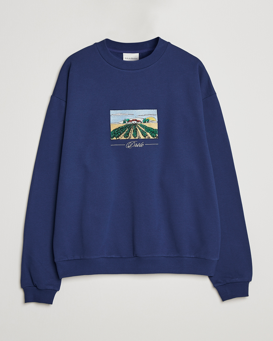 Homme | Pulls Et Tricots | Drôle de Monsieur | Vignes Embroidered Sweatshirt Navy