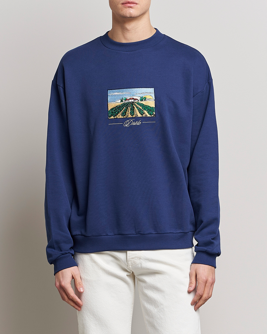 Homme | Pulls Et Tricots | Drôle de Monsieur | Vignes Embroidered Sweatshirt Navy