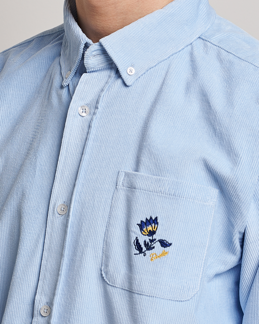 Homme | Chemises | Drôle de Monsieur | Fleur Corduroy Shirt Light Blue