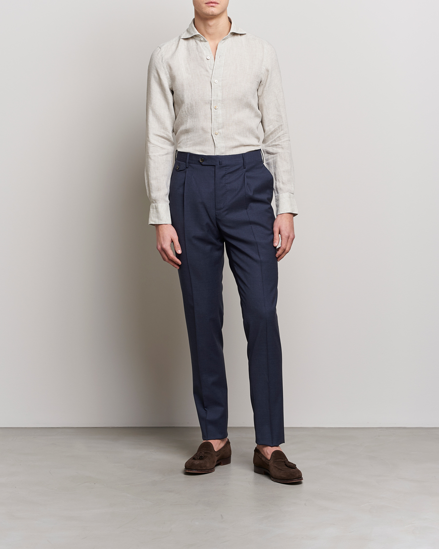 Homme | Chemises | Finamore Napoli | Tokyo Slim Linen Shirt Oat
