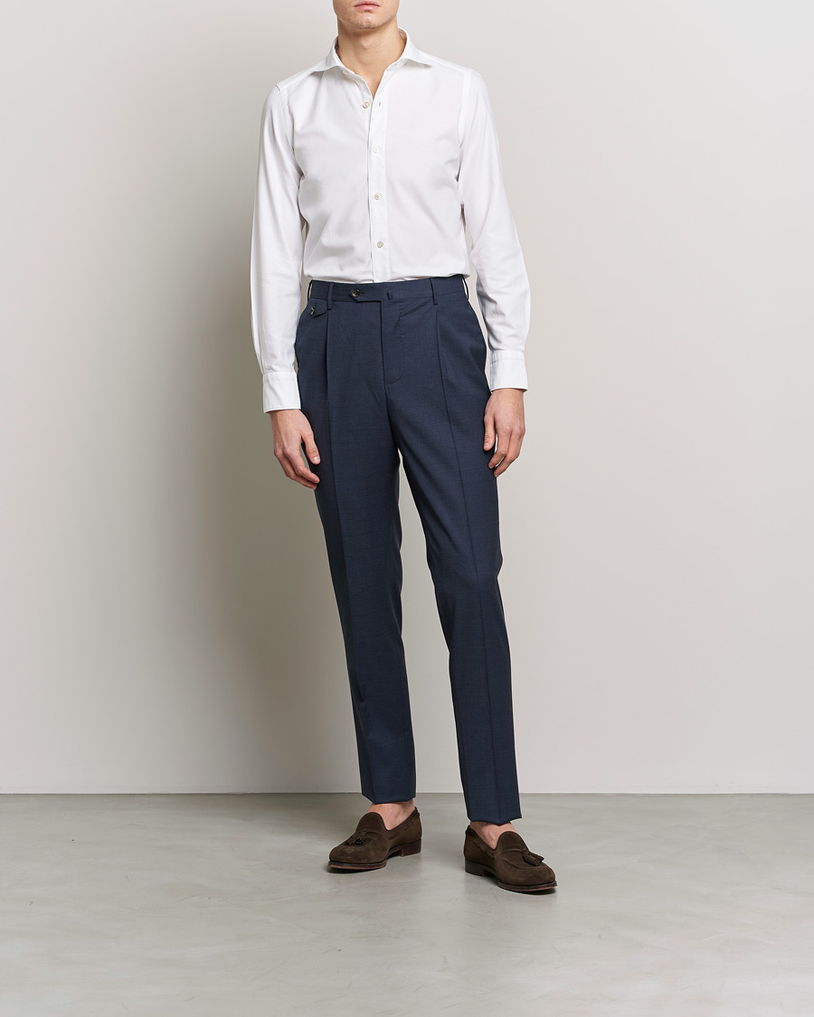 Homme | Chemises | Finamore Napoli | Tokyo Slim Chambray Shirt White