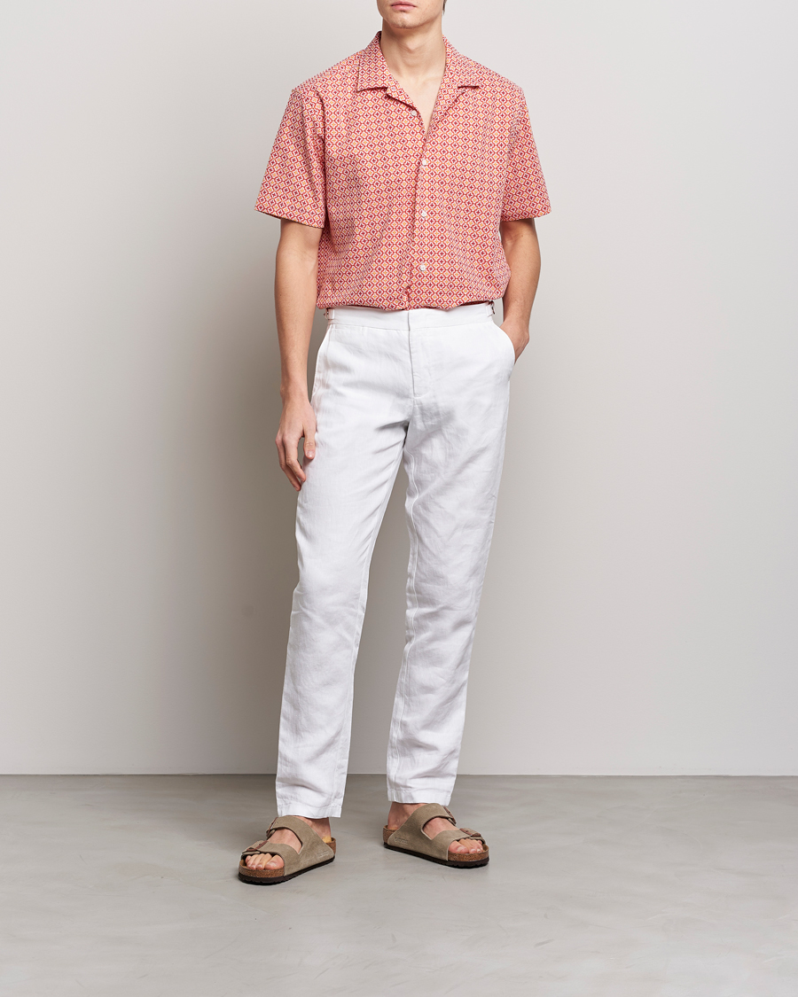 Heren | Overhemden | Gitman Vintage | Summer Ready Jacquard Camp Shirt Rosa