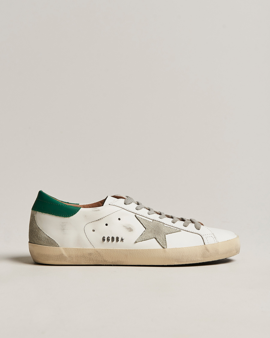 Homme | Golden Goose Deluxe Brand Super-Star Sneakers White/Green | Golden Goose | Deluxe Brand Super-Star Sneakers White/Green
