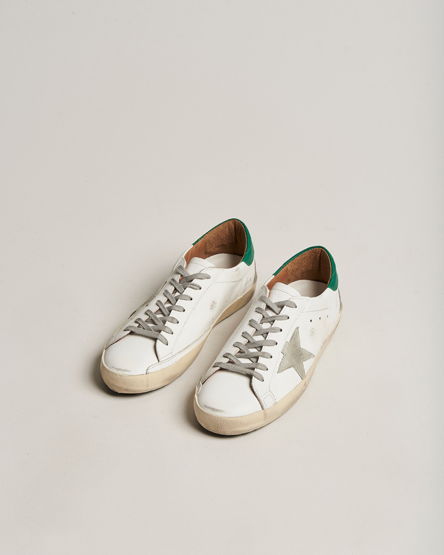 Homme | Golden Goose Deluxe Brand Super-Star Sneakers White/Green | Golden Goose | Deluxe Brand Super-Star Sneakers White/Green