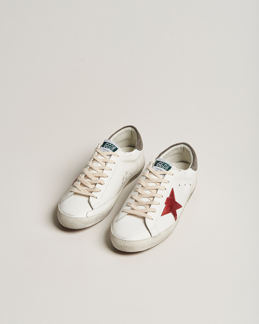 Homme | Golden Goose Deluxe Brand Super-Star Sneakers White/Red | Golden Goose | Deluxe Brand Super-Star Sneakers White/Red