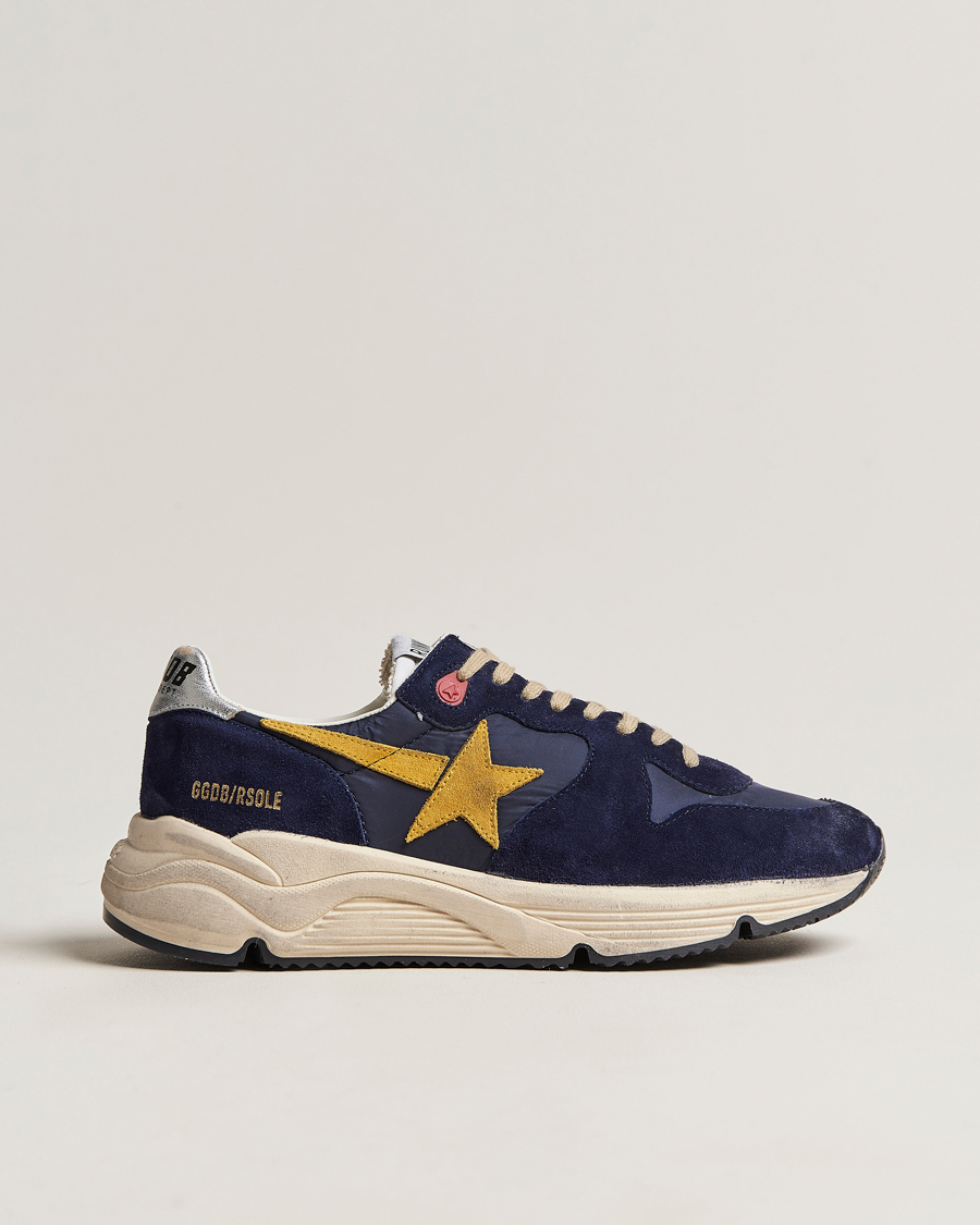 Homme | Golden Goose Deluxe Brand Running Sole Sneakers Navy/Mustard | Golden Goose | Deluxe Brand Running Sole Sneakers Navy/Mustard