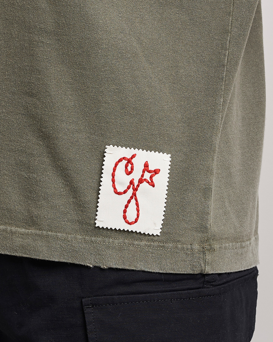 Homme | T-shirts | Golden Goose | Deluxe Brand Dyed Jersey Logo T-Shirt Dusty Olive