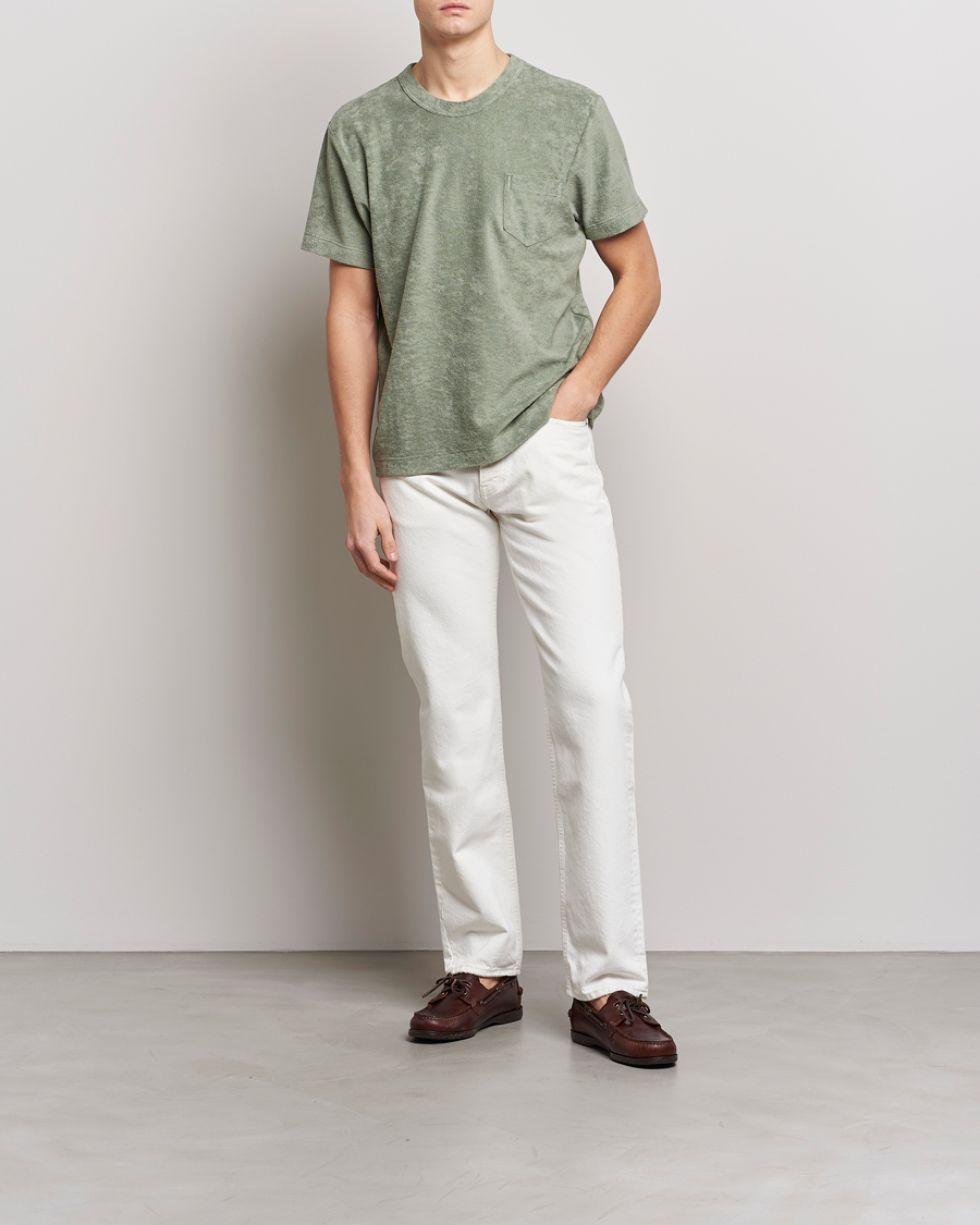 Homme | T-shirts | Howlin' | Fons Cotton Blend Terry Pocket Tee Agave