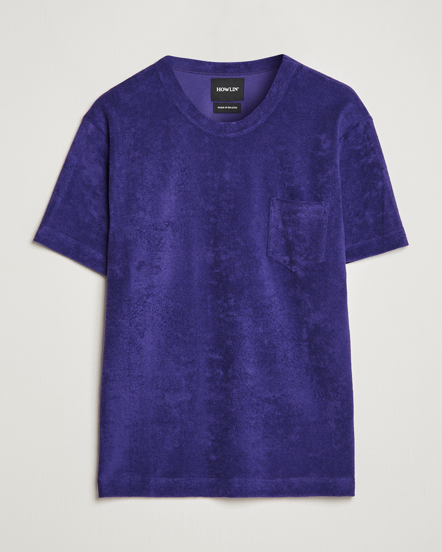 Homme | T-shirts | Howlin' | Fons Cotton Blend Terry Pocket Tee Purple Eyes