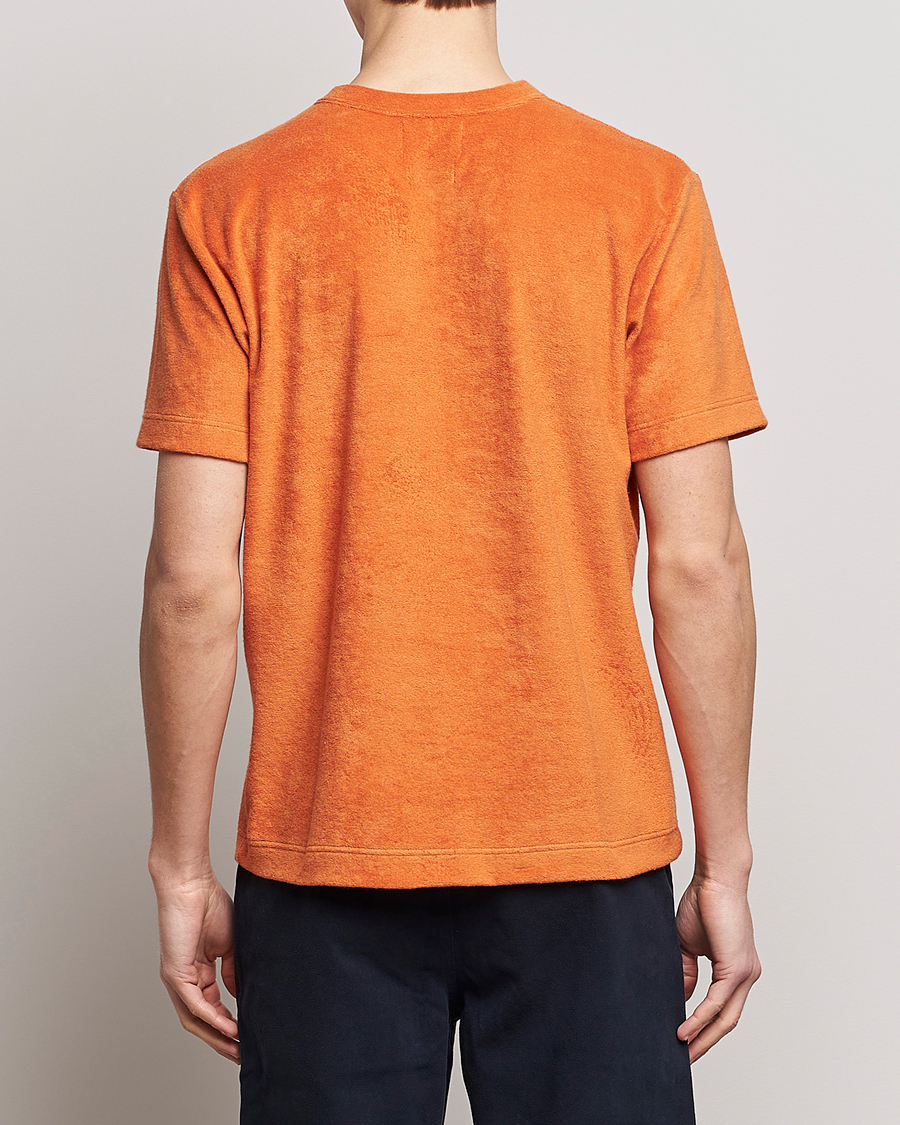 Heren | T-shirts | Howlin' | Fons Cotton Blend Terry Pocket Tee Tangerine Dream