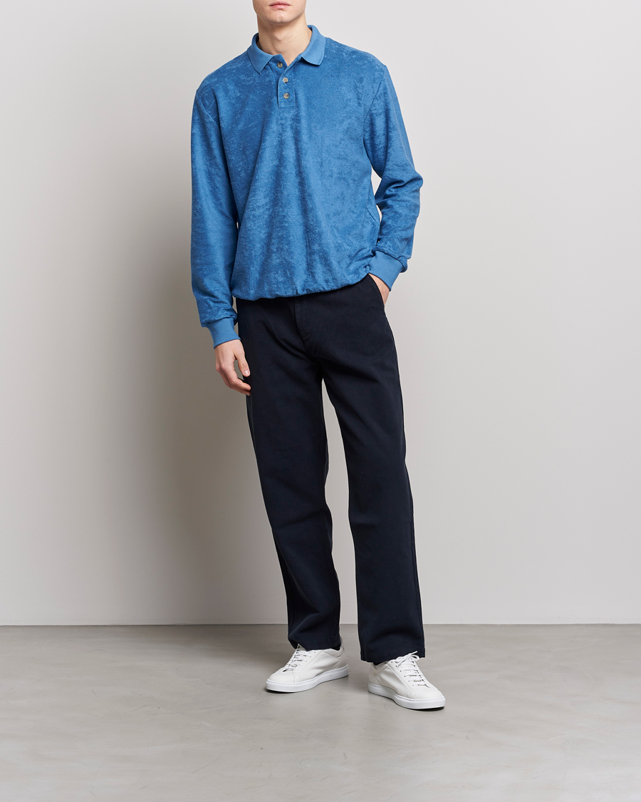 Heren | Truien | Howlin' | Long Sleeve Terry Polo Summer Blue