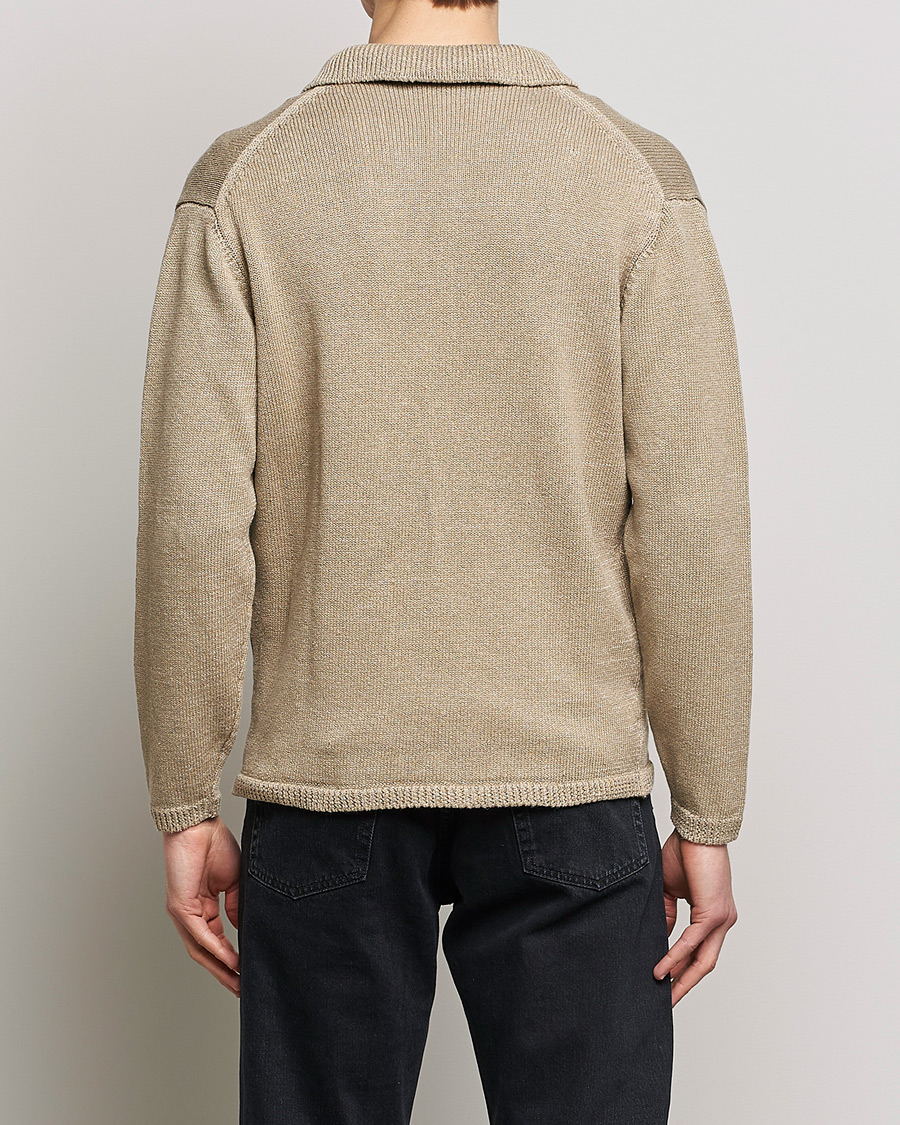 Homme | Pulls Et Tricots | Inis Meáin | Washed Linen Pub Jacket Dark Natural