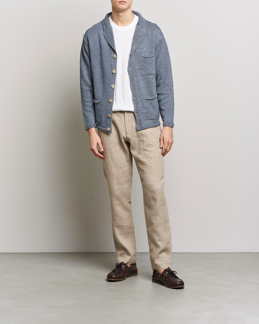Heren | Truien | Inis Meáin | Washed Linen Pub Jacket Stone