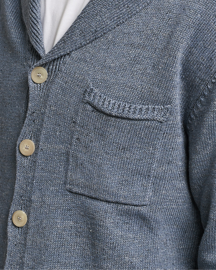 Heren | Truien | Inis Meáin | Washed Linen Pub Jacket Stone