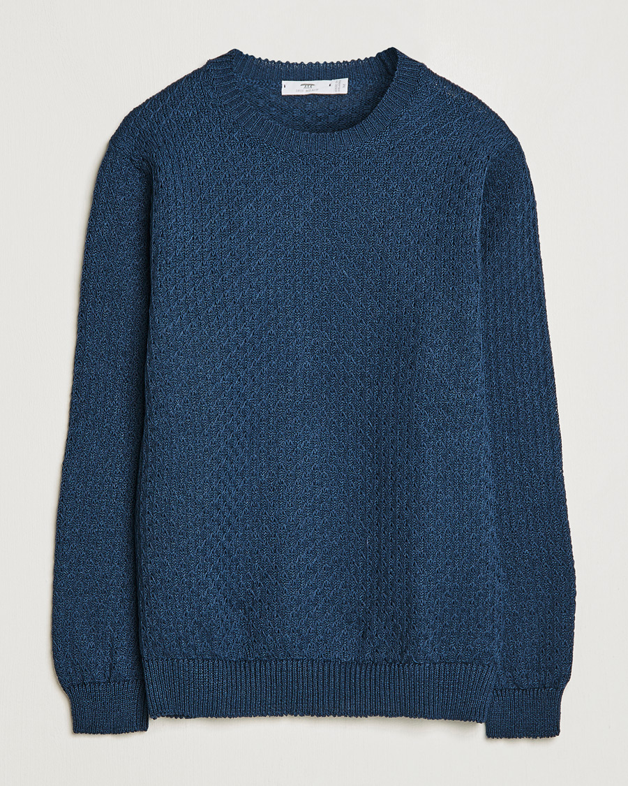 Homme | Pulls Et Tricots | Inis Meáin | Fishnet Linen Sweater Blueberry