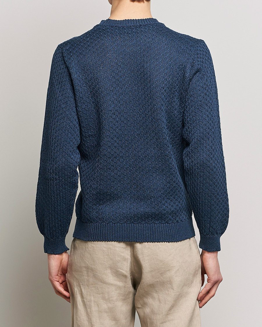 Homme | Pulls Et Tricots | Inis Meáin | Fishnet Linen Sweater Blueberry