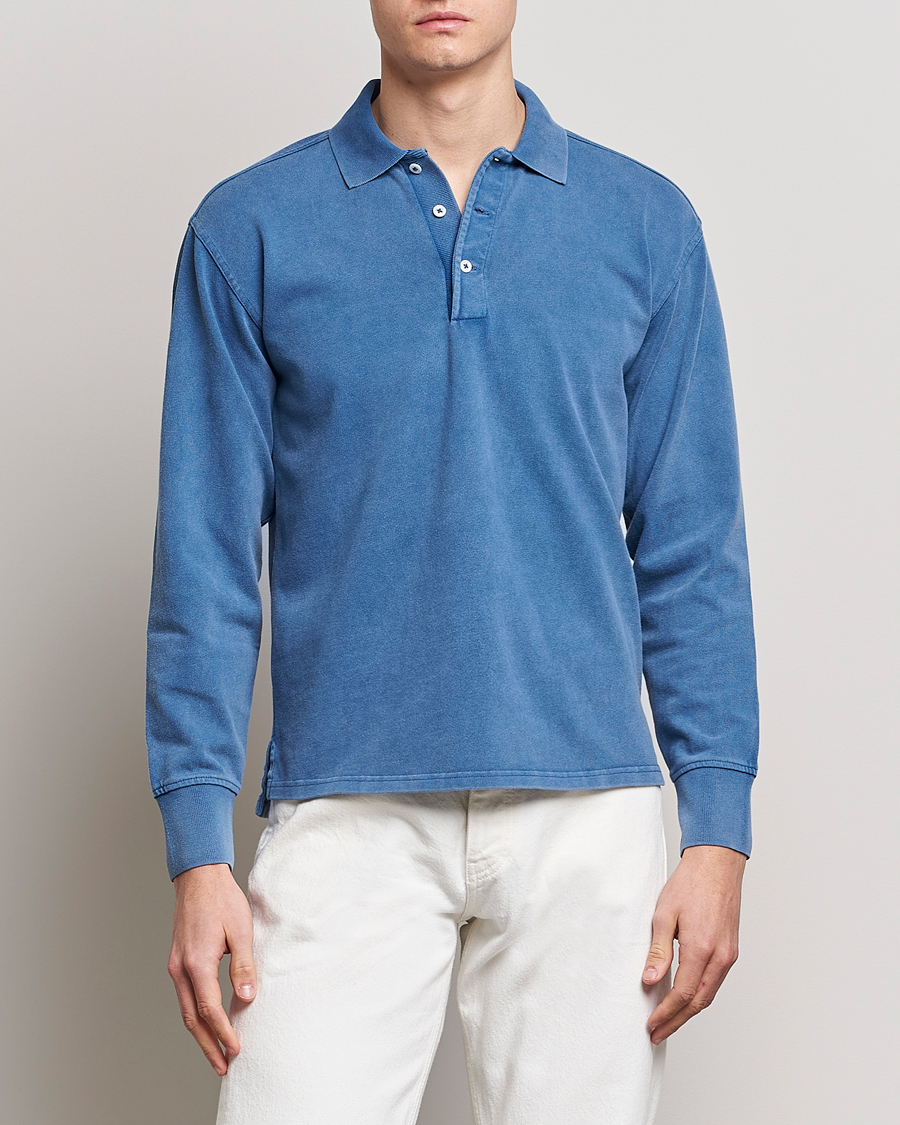 Homme | Pulls Et Tricots | Drake's | Long Sleeve Jersey Polo Navy