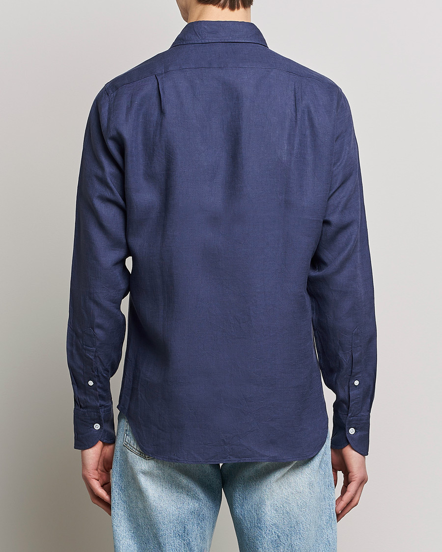 Homme | Chemises | Drake's | Linen Summer Shirt Navy