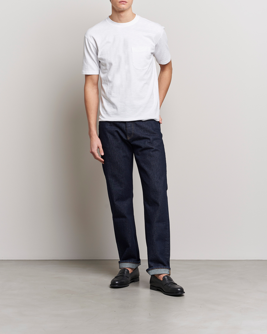 Homme | T-shirts | Drake's | Cotton Pocket T-Shirt White
