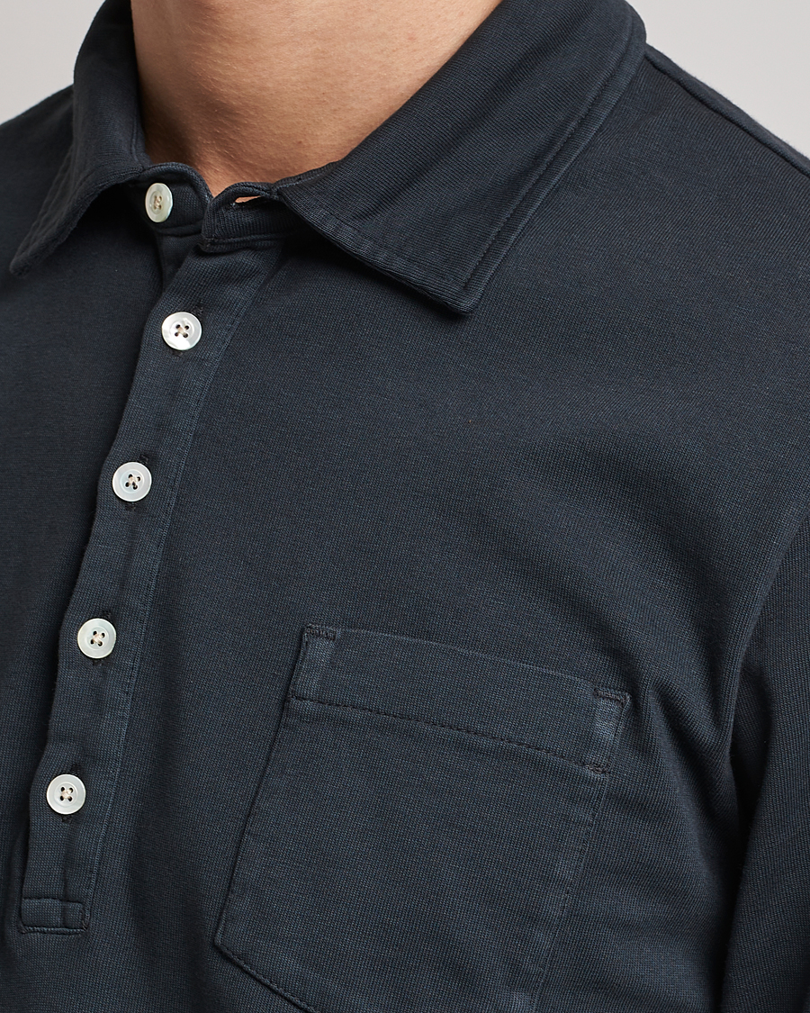 Homme | Pulls Et Tricots | Massimo Alba | Ischia Long Sleeve Cotton Polo Washed Black