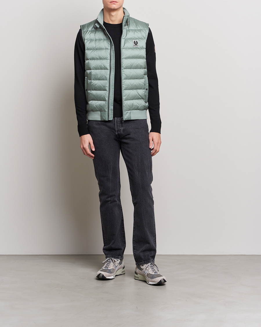 Heren | Gilets | Belstaff | Circuit Padded Gilet Steel Green