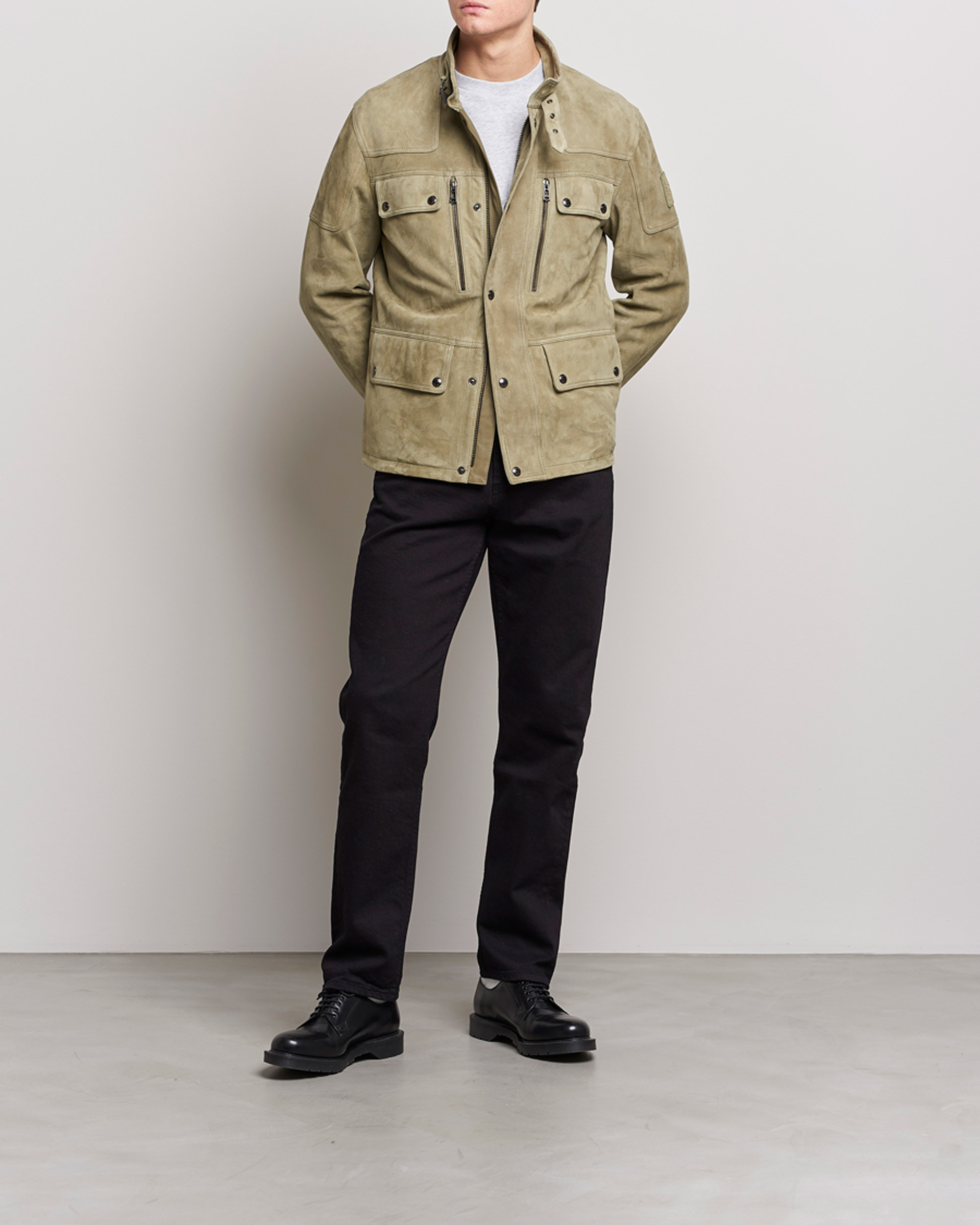 Heren | Jassen | Belstaff | Dene Suede Field Jacket Aloe