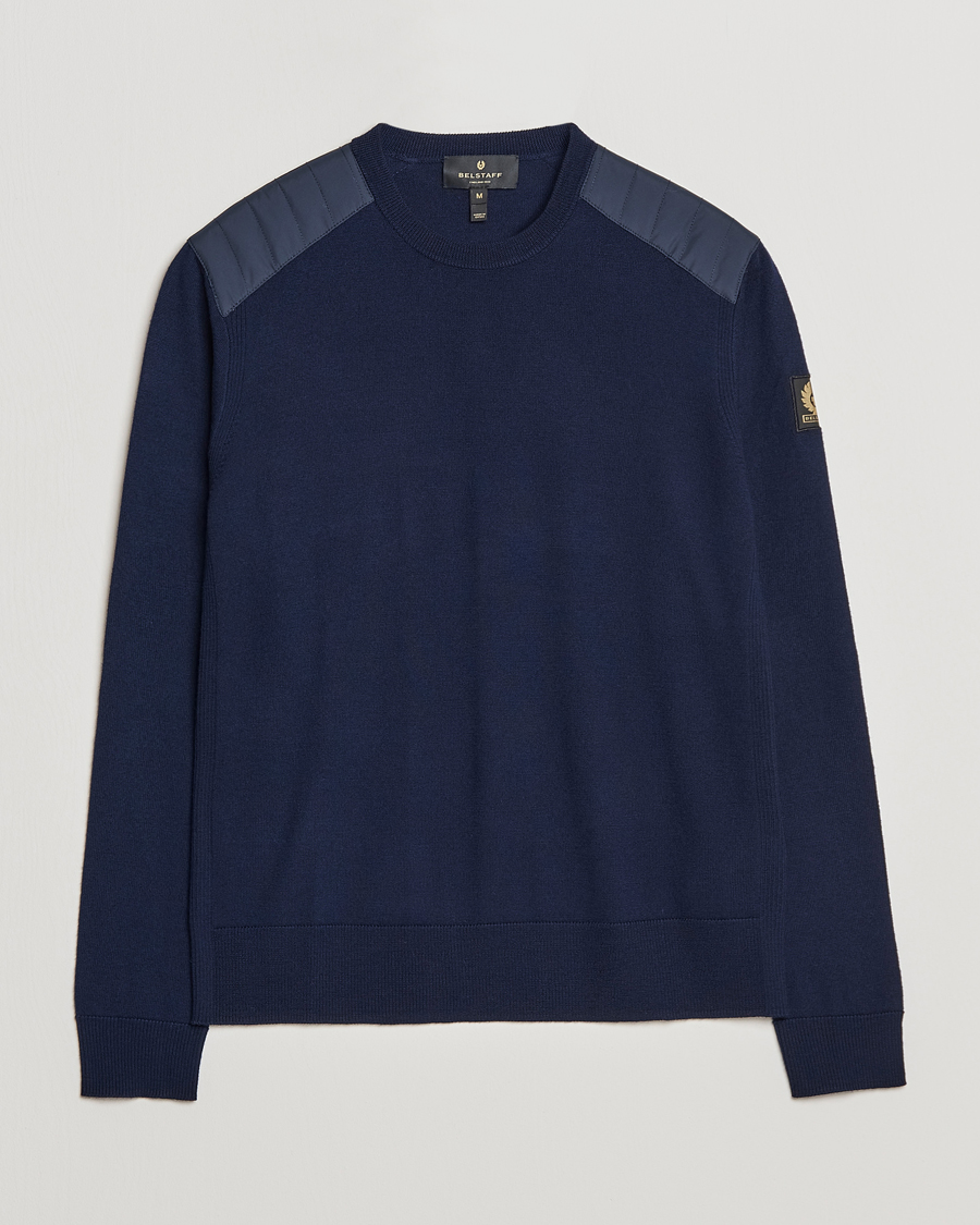 Homme | Pulls Et Tricots | Belstaff | Kerrigan Crew Neck Merino Sweatshirt Washed Navy