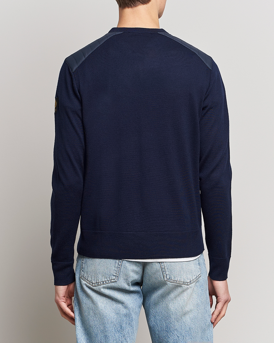 Homme | Pulls Et Tricots | Belstaff | Kerrigan Crew Neck Merino Sweatshirt Washed Navy