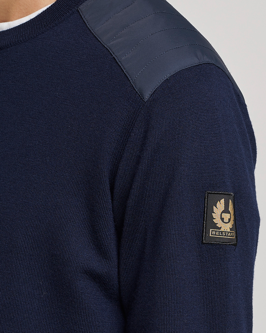 Homme | Pulls Et Tricots | Belstaff | Kerrigan Crew Neck Merino Sweatshirt Washed Navy