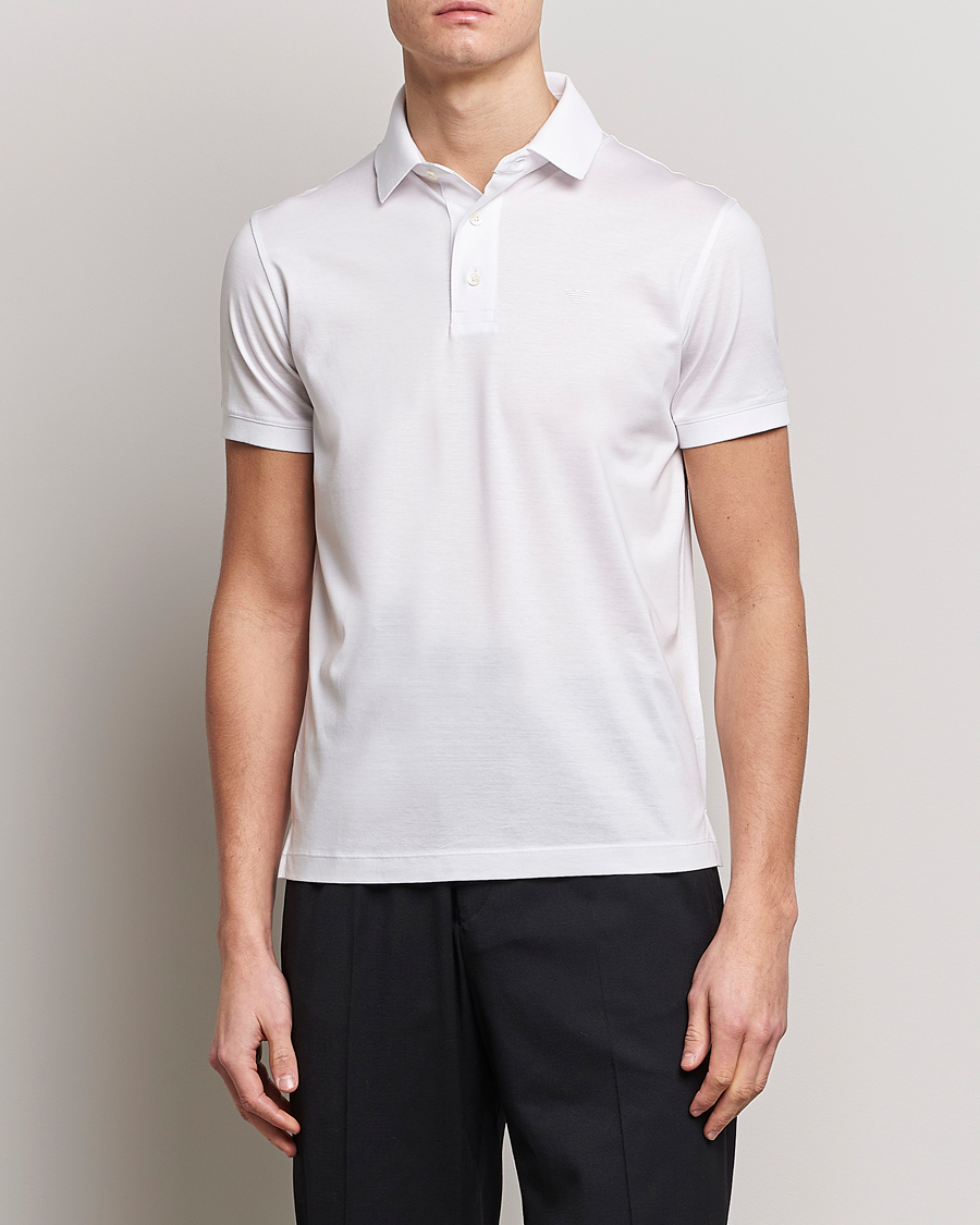 Heren | Polo's | Emporio Armani | Cotton Tencel Polo White