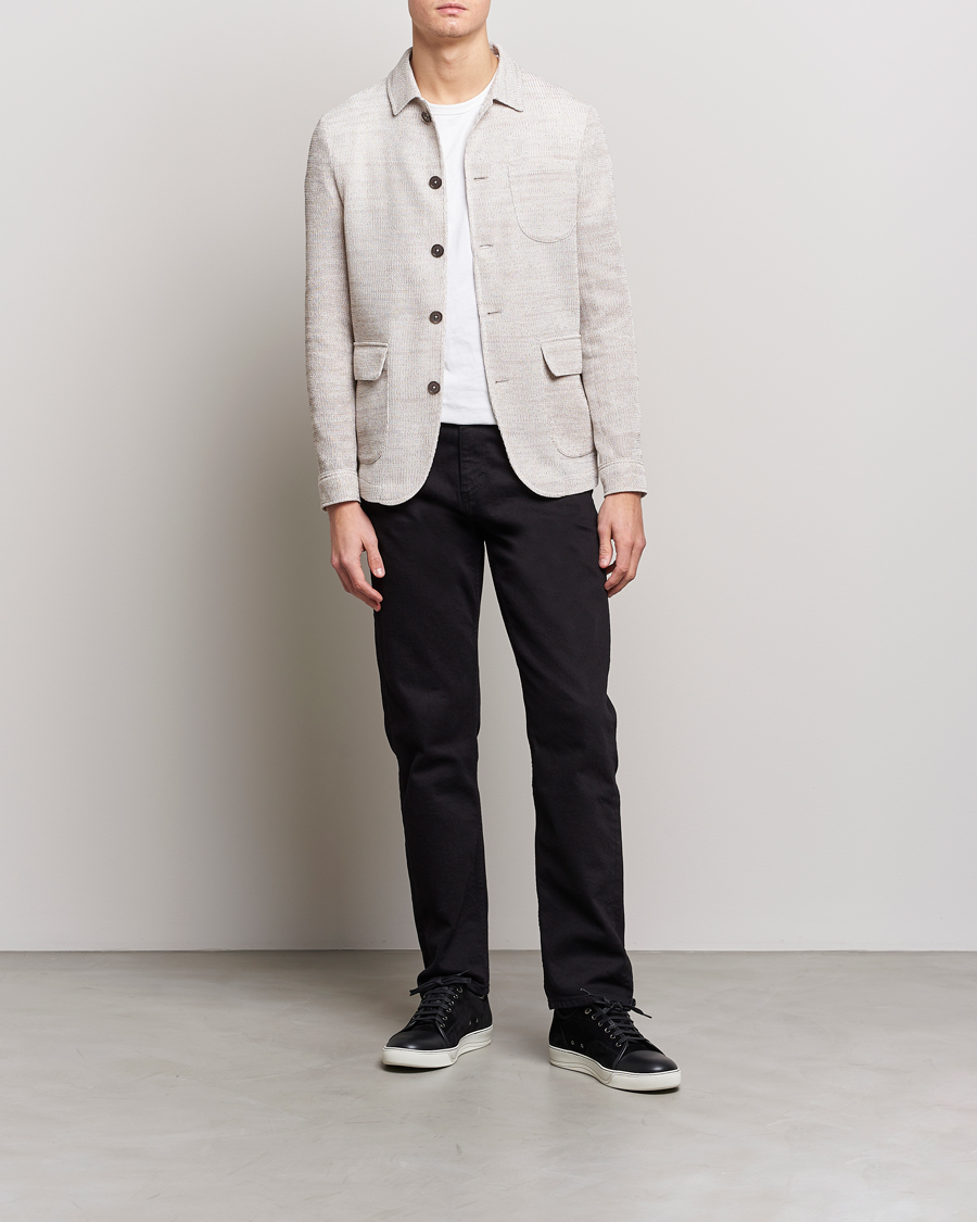 Homme | Blazers | Emporio Armani | Cotton Knitted Jacket Sand