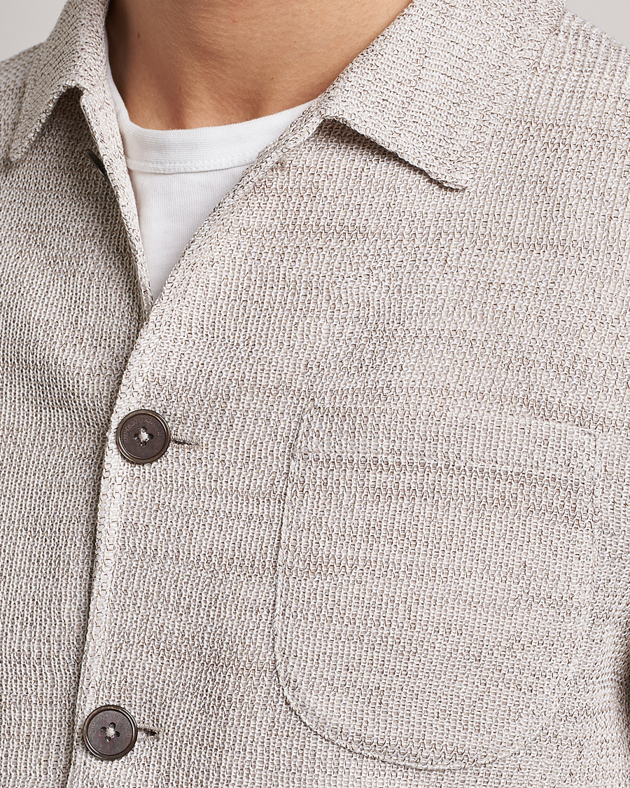 Homme | Blazers | Emporio Armani | Cotton Knitted Jacket Sand