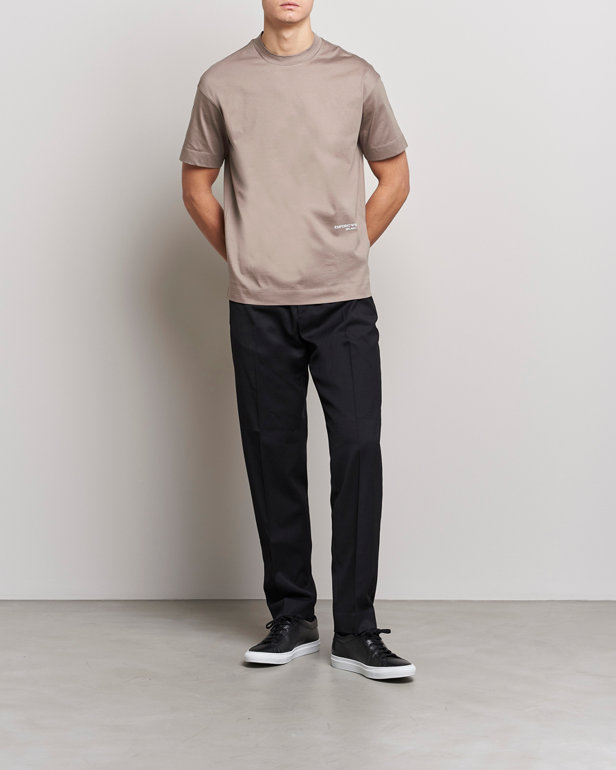 Homme | T-shirts | Emporio Armani | Cotton T-Shirt Beige