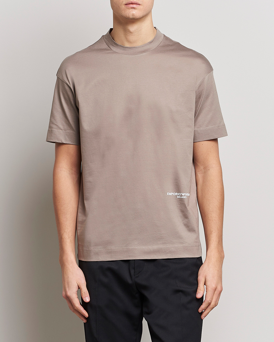 Homme | T-shirts | Emporio Armani | Cotton T-Shirt Beige