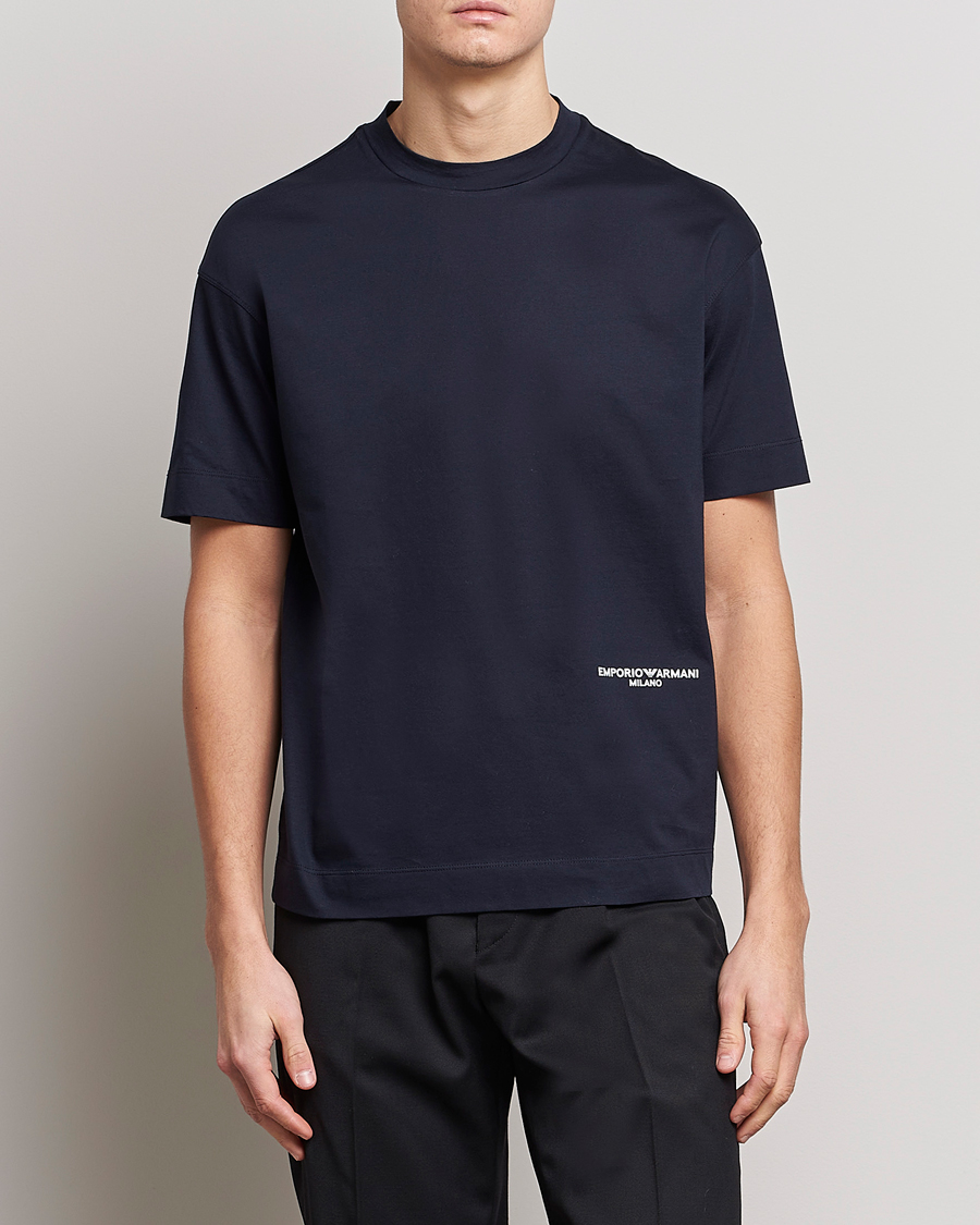 Homme | T-shirts | Emporio Armani | Cotton T-Shirt Navy