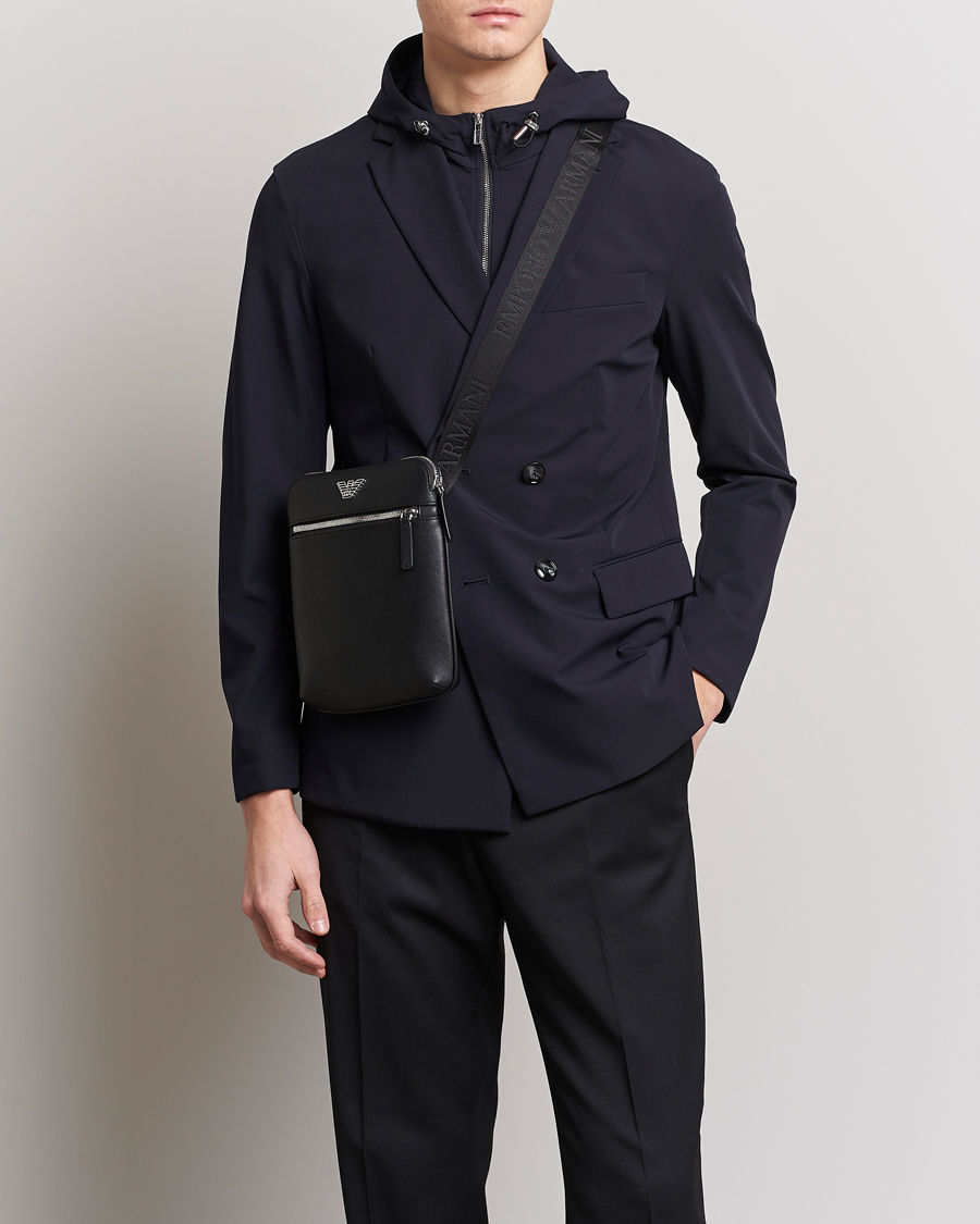 Homme | Emporio Armani Leather Messeager Bag Black | Emporio Armani | Leather Messeager Bag Black