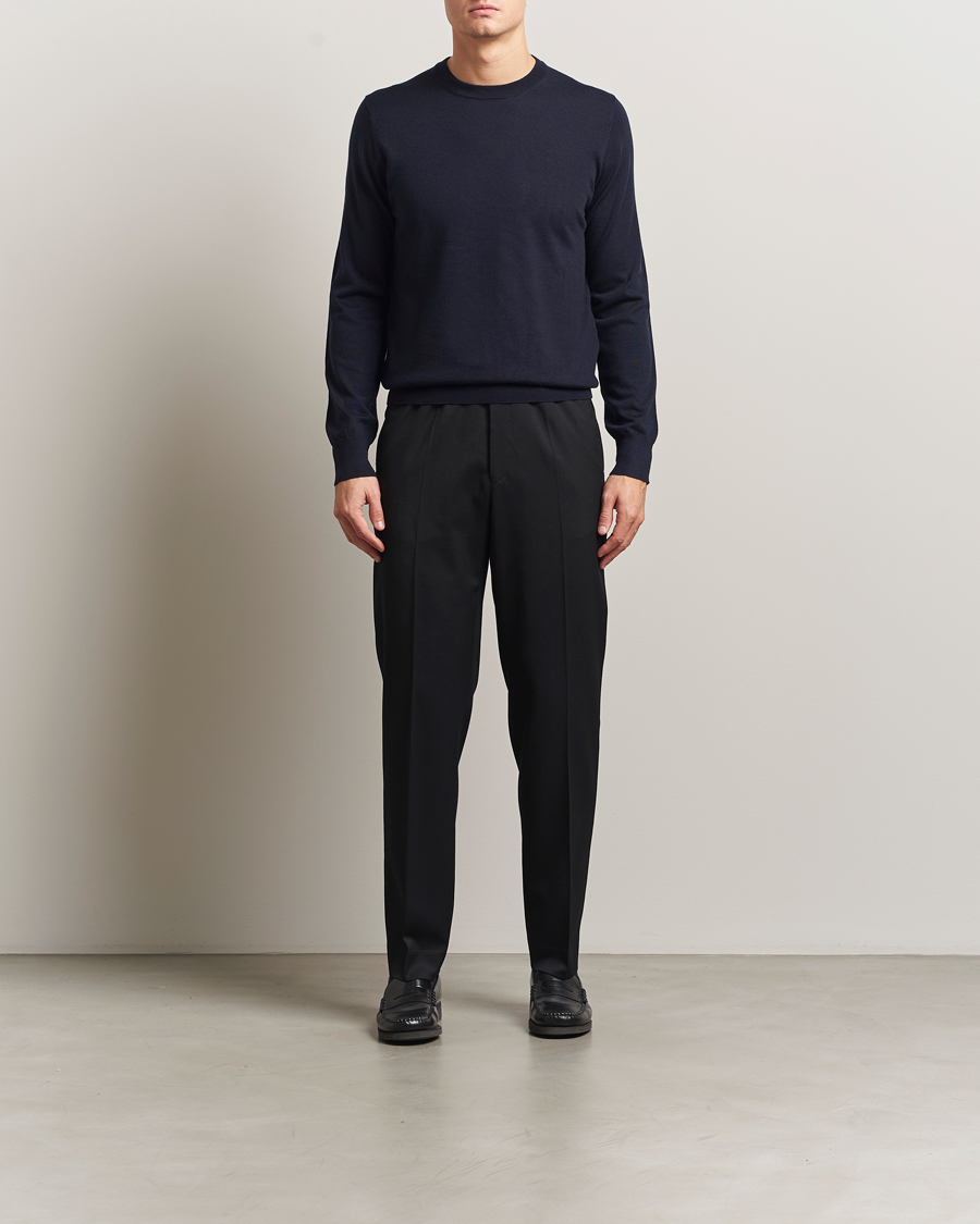 Homme | Pantalons | Filippa K | Theo Relaxed Wool Trousers Black