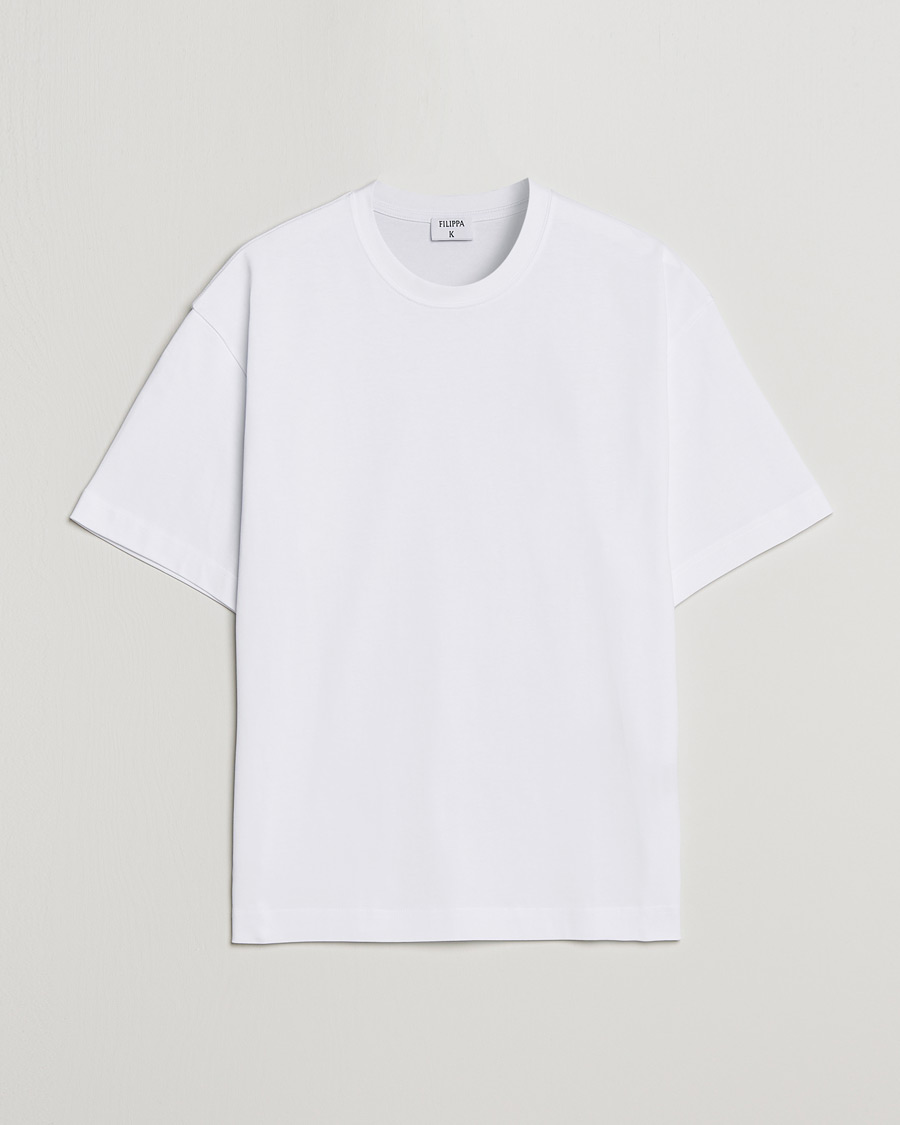 Heren | T-shirts | Filippa K | Heavy Cotton Crew Neck T-Shirt White