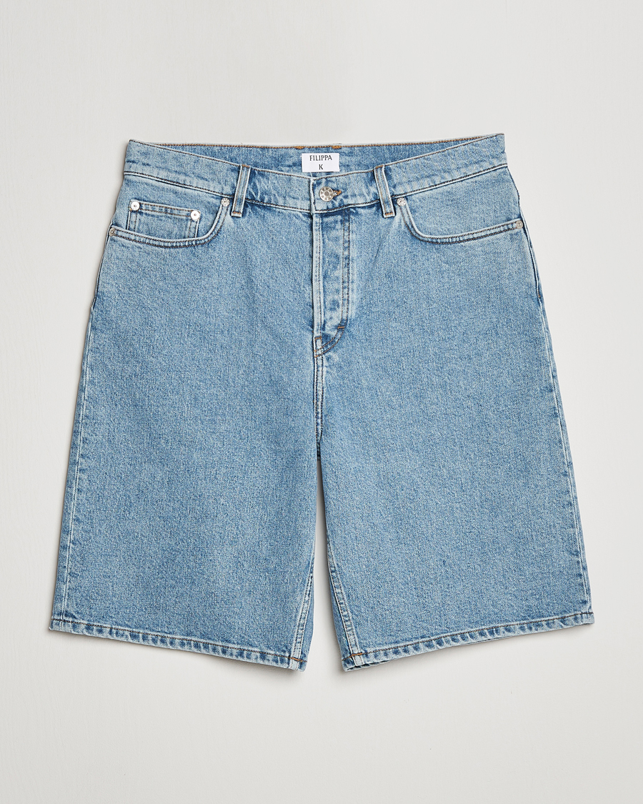 Homme | Shorts | Filippa K | Bermuda Denim Shorts Allover Stone