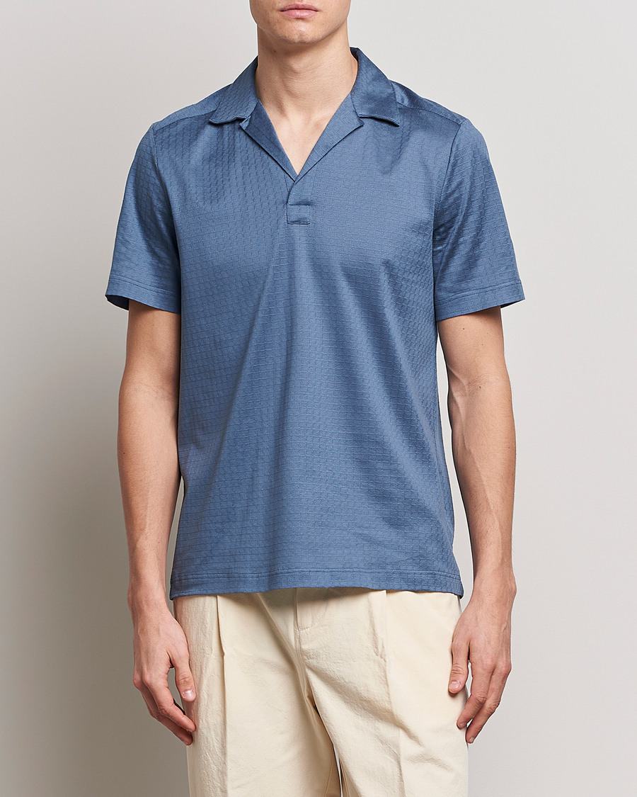 Homme | Polos | Eton | Filo Di Scozia Open Collor Shirt Light Blue