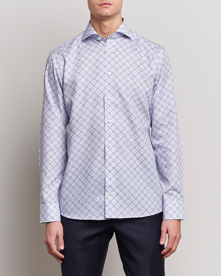 Homme | Chemises | Eton | Medallon Twill Shirt Mid Blue