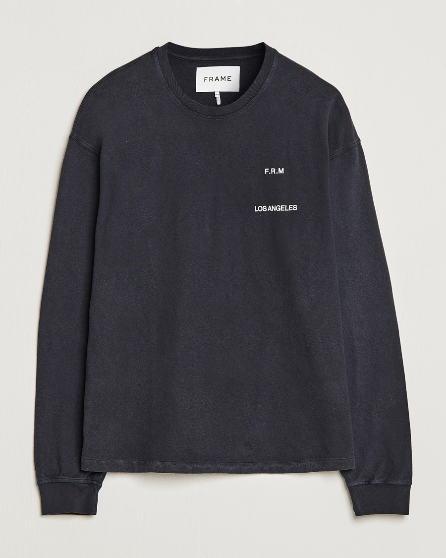 Homme | T-shirts | FRAME | Washed Long Sleeve T-Shirt Black