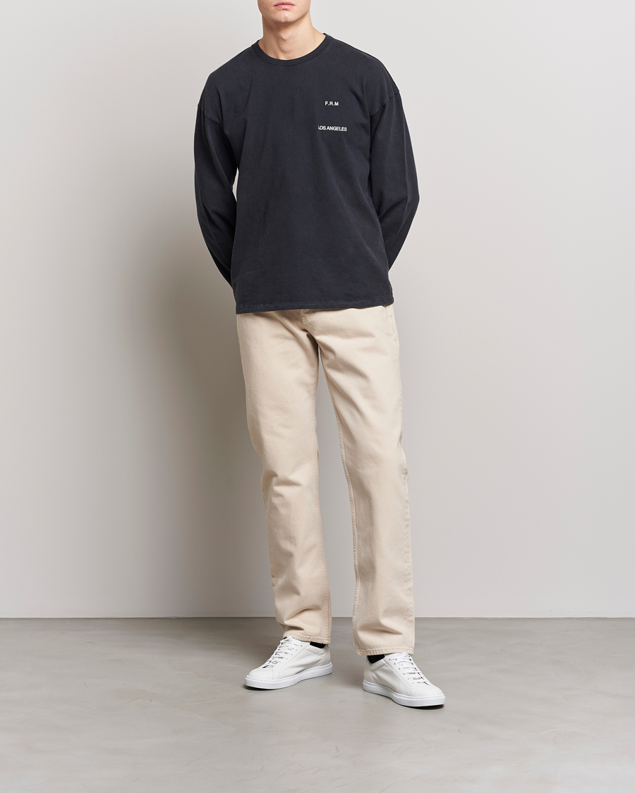 Homme | T-shirts | FRAME | Washed Long Sleeve T-Shirt Black