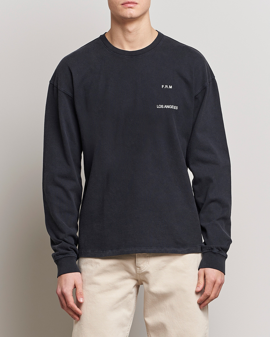 Homme | T-shirts | FRAME | Washed Long Sleeve T-Shirt Black