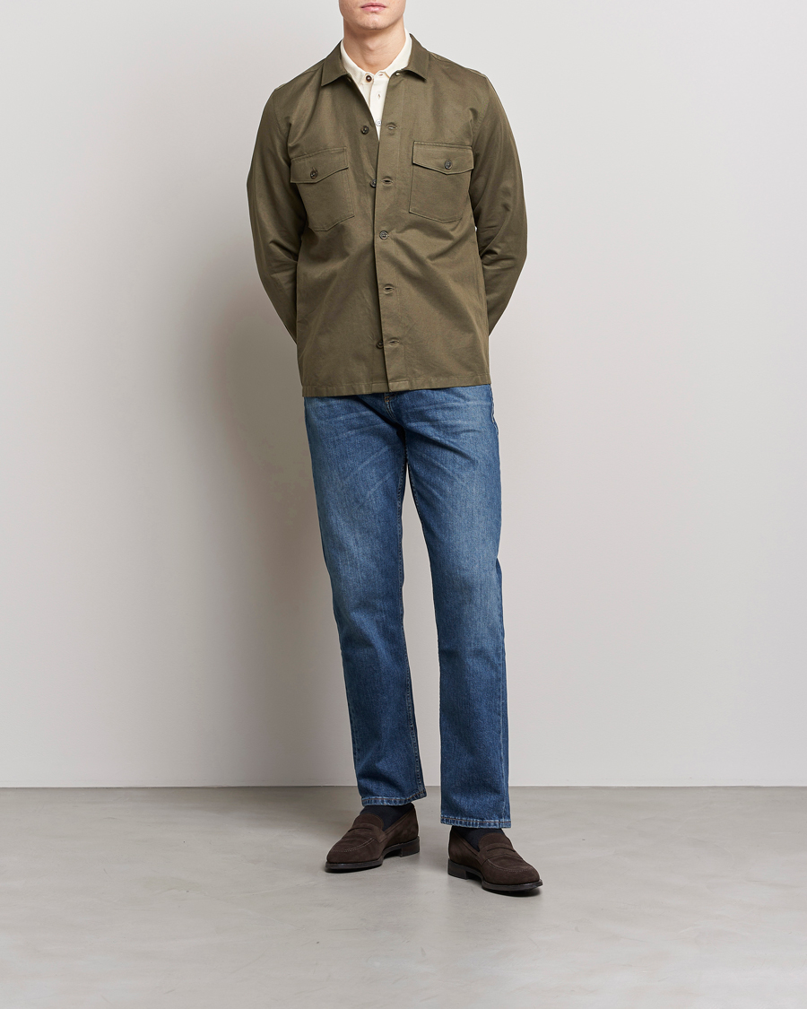Homme | Chemises | Canali | Safari Overshirt Olive