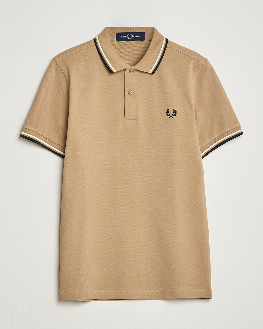 Homme | Polos | Fred Perry | Twin Tipped Polo Shirt Warm Stone